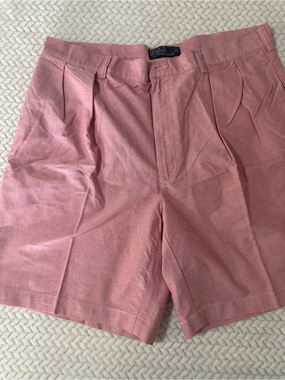 Polo Ralph Lauren Tyler Shorts Mens 38 Red Cotton Pleated Chino
